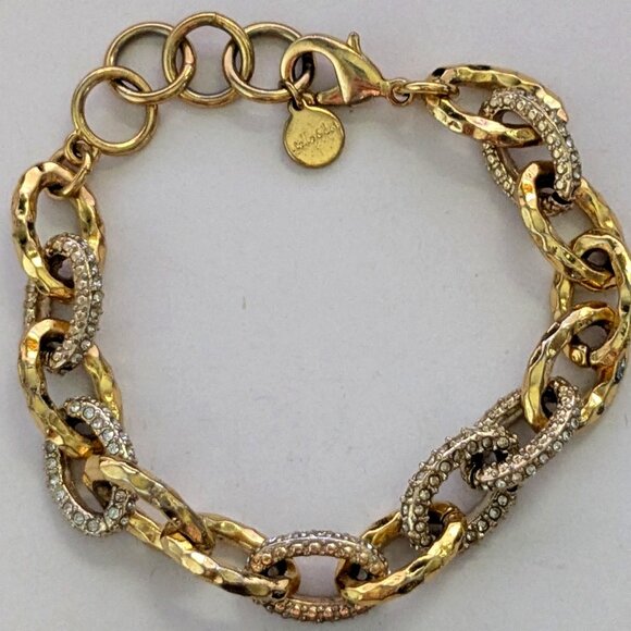 STELLA & DOT Gold Tone Chain Link Bracelet - Picture 1 of 6